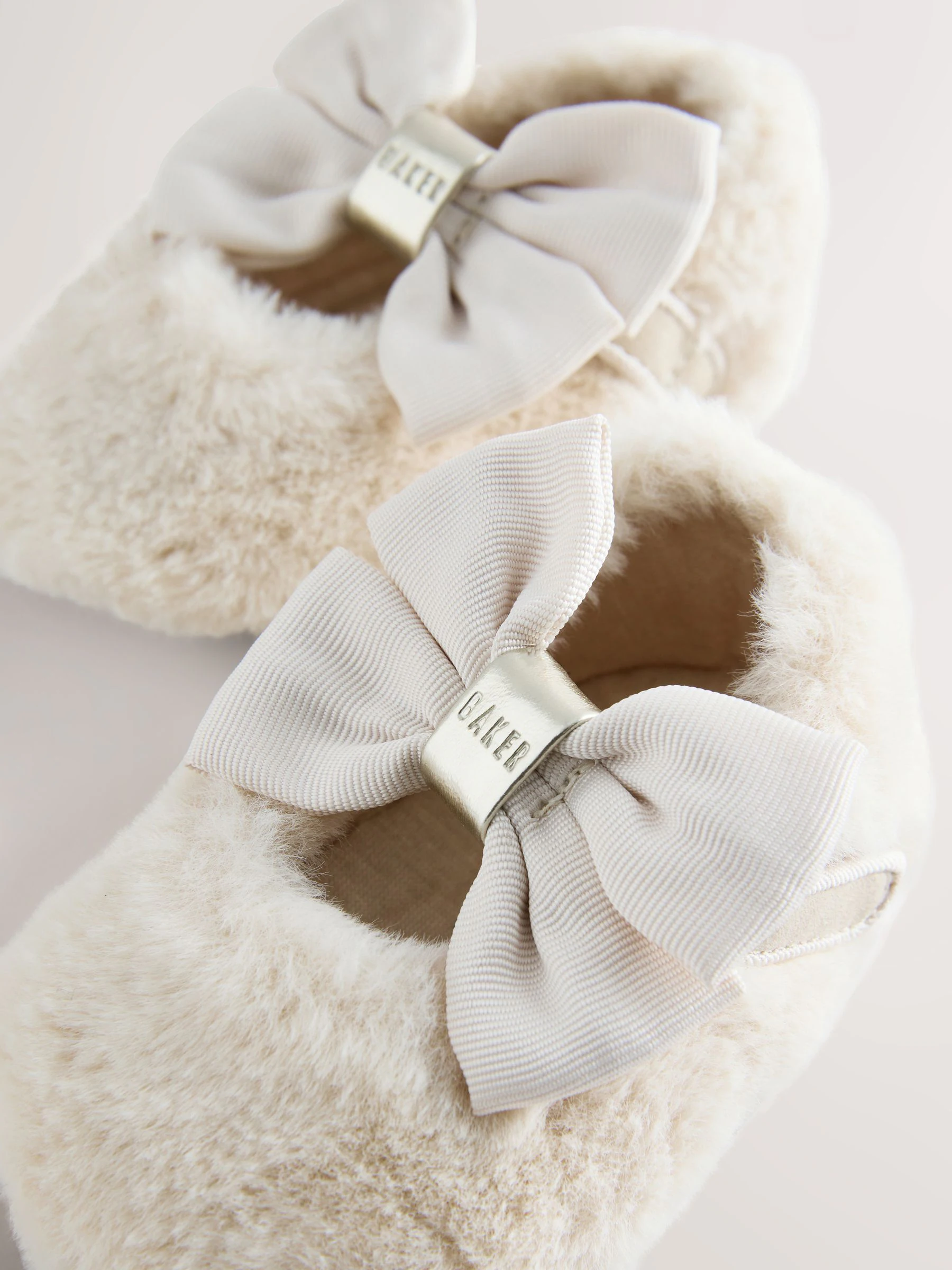 Botkleurig Borg - Baker by Ted Baker babyslofjes met strik voor meisjes
