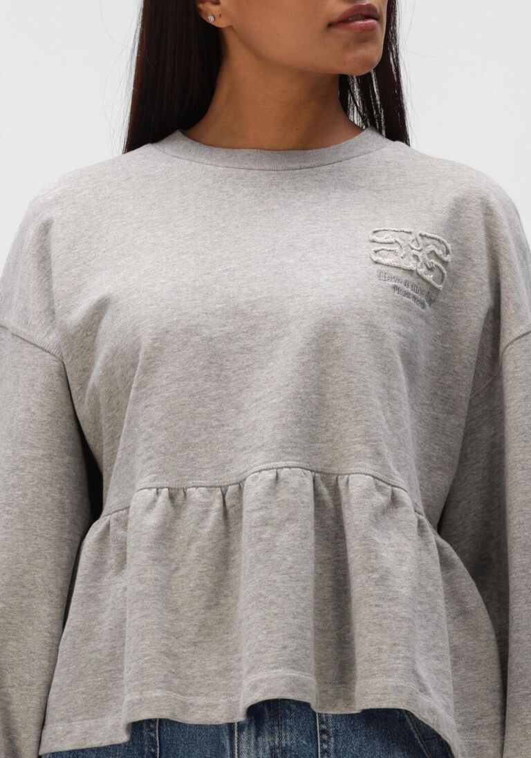 grijze ganni truien/vesten isoli crewneck with peplum