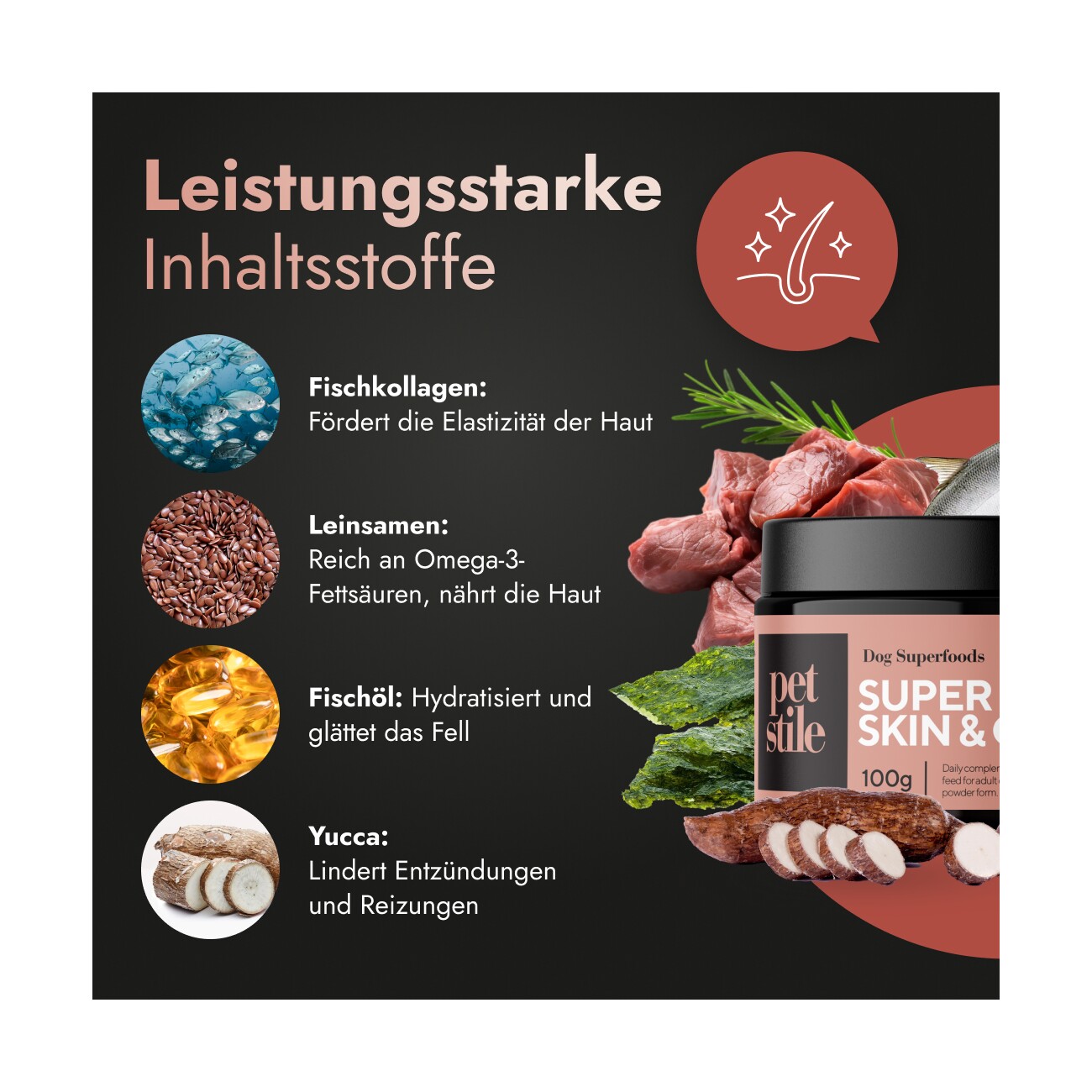 Petsy Labs Petstile Super Skin & Coat 6 x 100g
