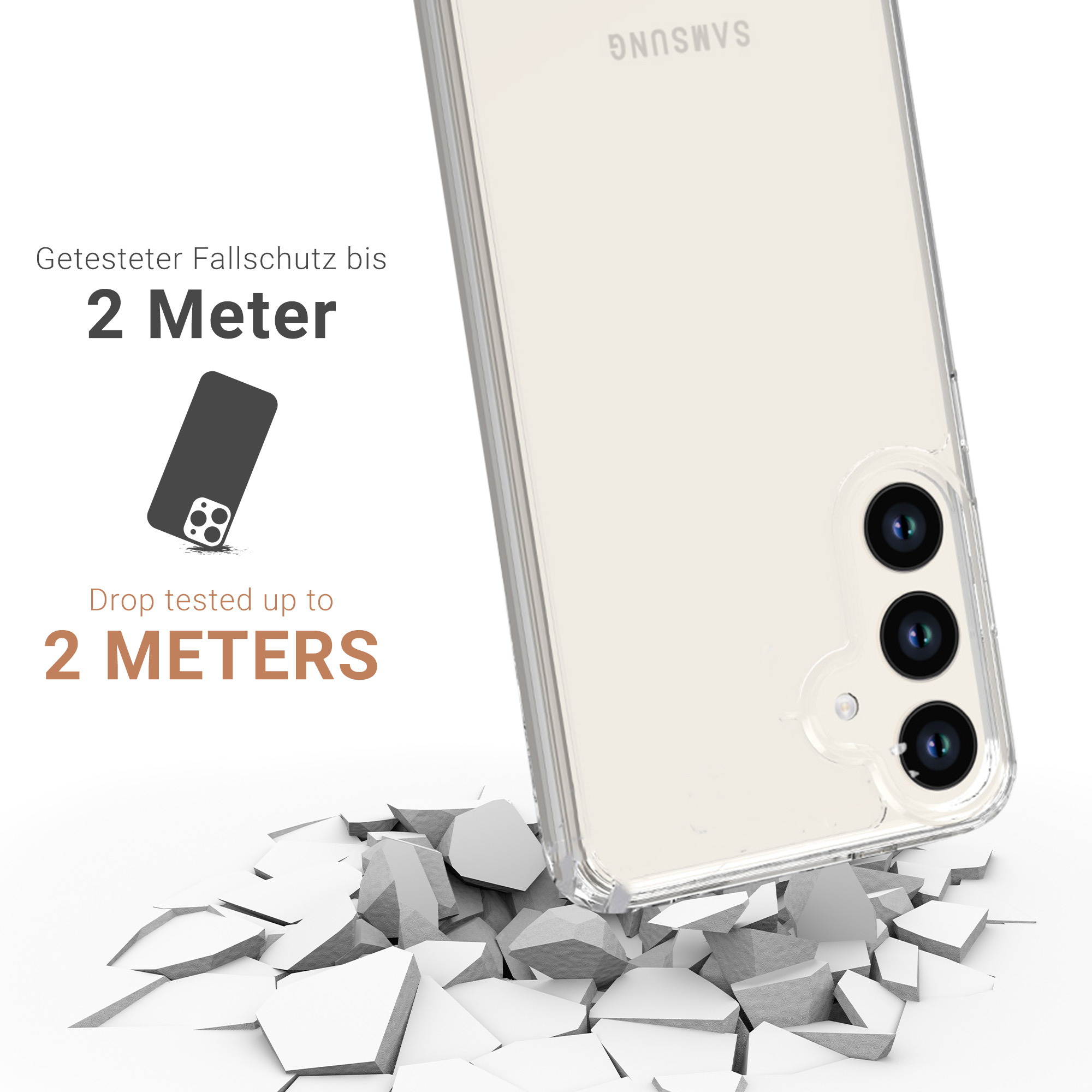 Samsung Galaxy S24  Plus Hybrid Hülle TPU Bumper   Acryl Rückseite Pankow (11049) - Transparent