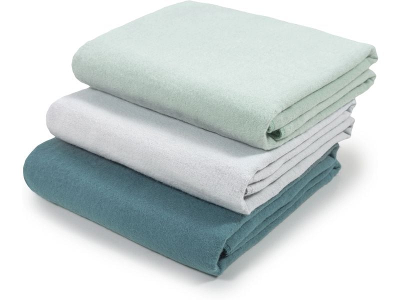 MAKIAN Moltontuch 3-er Set 80 x 80 cm, Grün Flanell Mulltücher Set