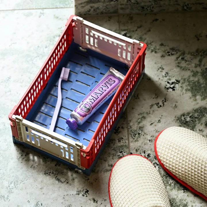 HAY - Colour Crate Korb S, 26,5 x 17 cm, blush, recycled (4er Set)