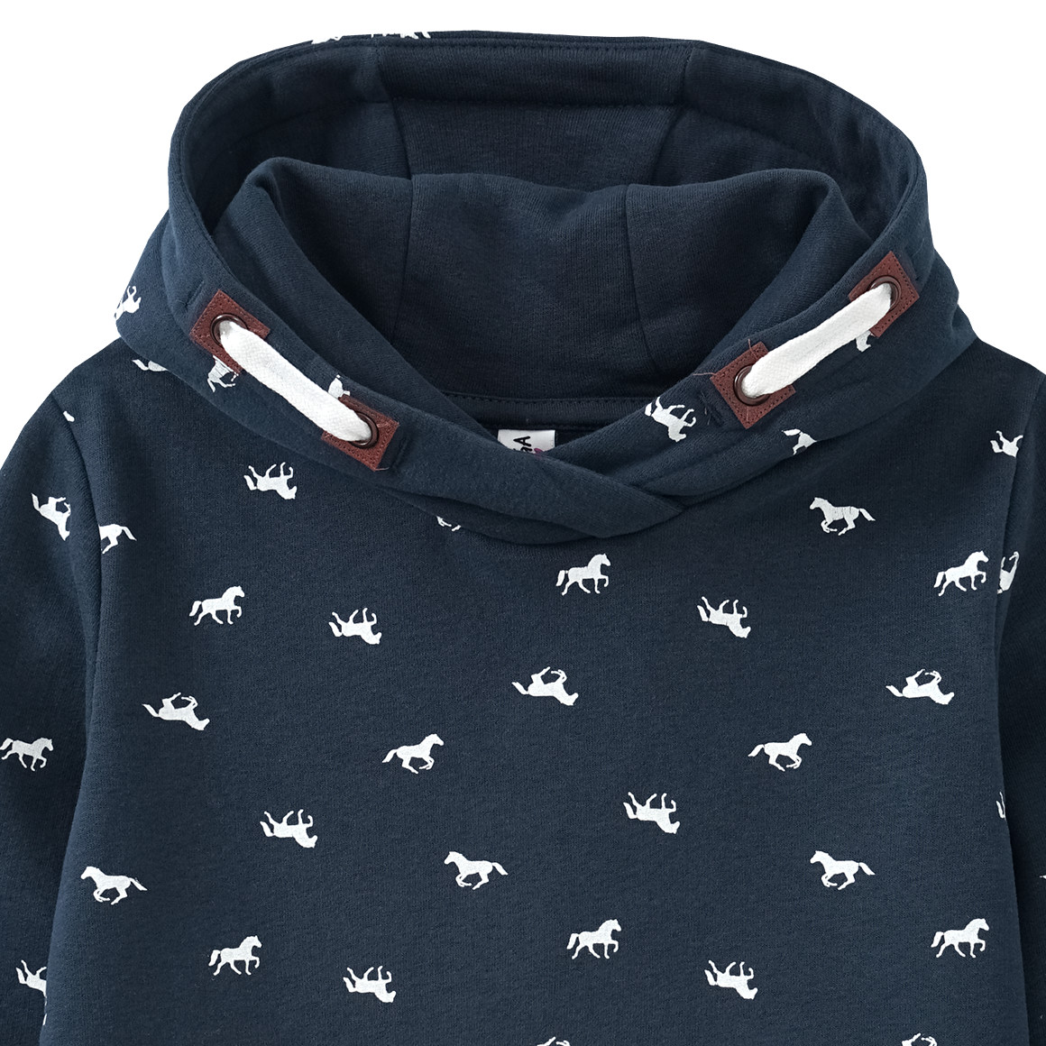 Yigga Mädchen Sweatkleid mit Pferde-Allover dunkelblau