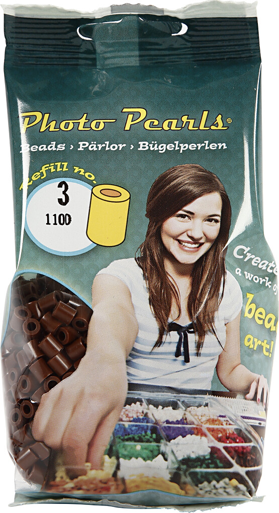Photopearls - Medium - Brun 3 - 1100 Stk. - Nabbi Fotoperler