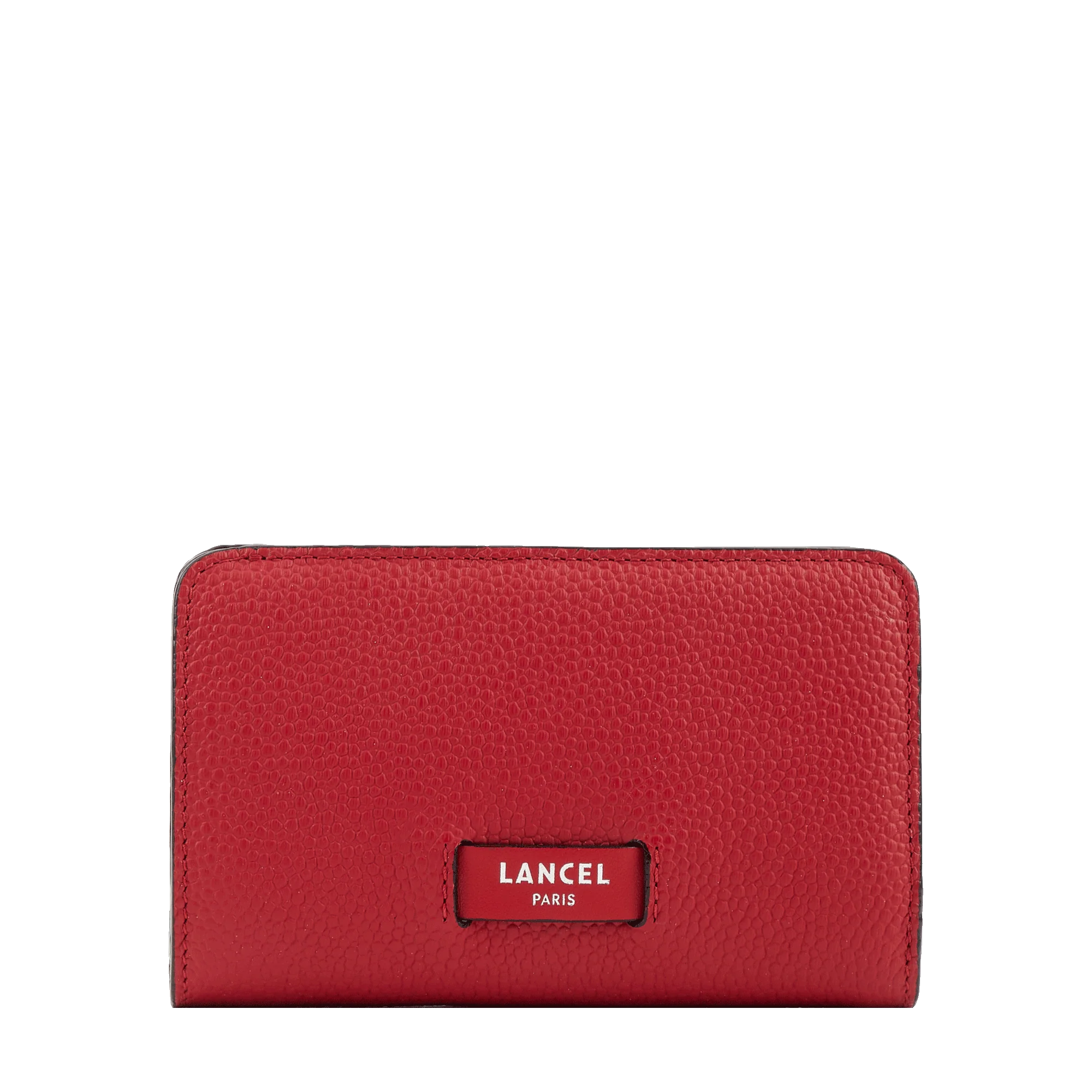 Portefeuille rectangulaire compact zippé Ninon de Lancel-Rouge Lancel