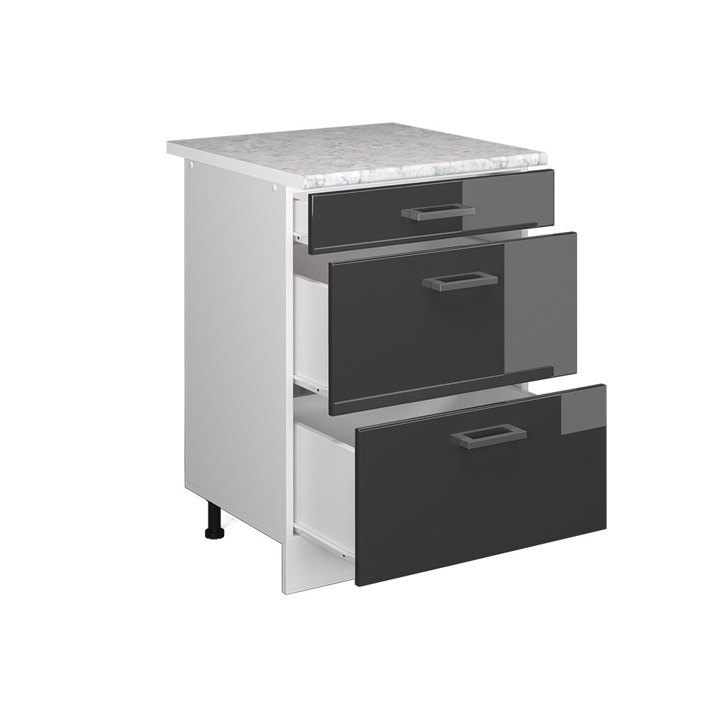 Vicco Schubladenunterschrank Küchenschrank Küchenzeile R-Line 60 cm Weiß Anthrazit Schublade Arbeitsplatte
