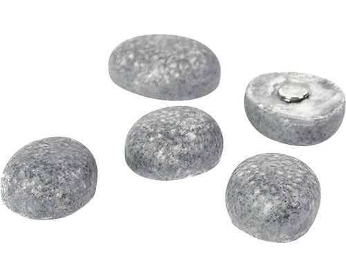 Decoratieve magneten, steenmotief, set van 5, grijs