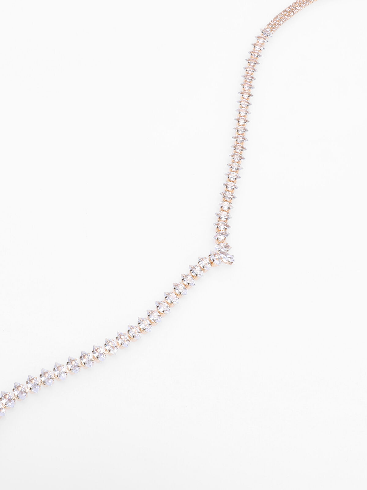 Parure collier et boucles à strass navettes- Doré