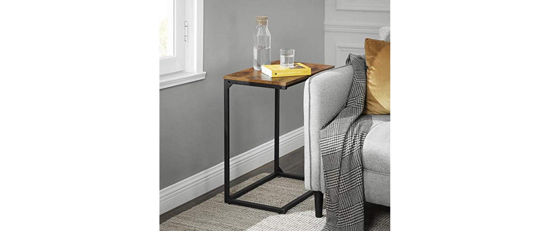 Beistelltisch 55 x 35 x 66 cm, Braun/SchwarzSofatisch