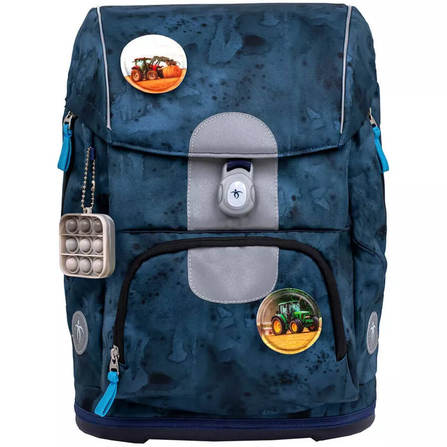 Belmil Schulranzen Motion Schulranzen Set 6-teilig mit Brustgurt, Hüftgurt Blue Splash