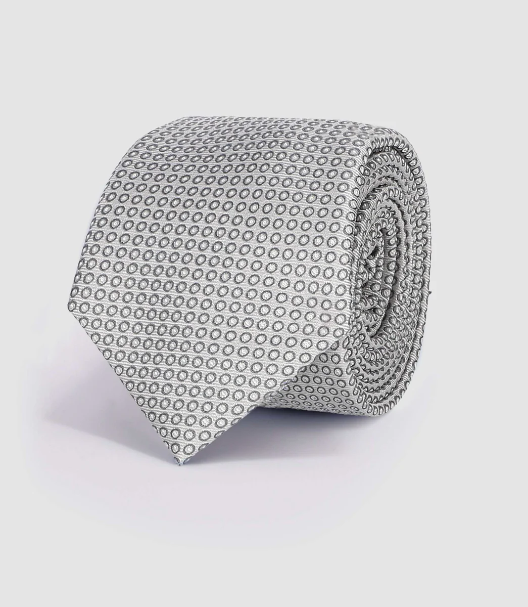 Cravate avec tissu à motifs grise