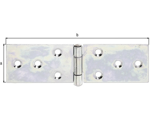 Tafelscharnier met geklonken pen 32 x 120 mm sendzimir verzinkt 1 stuk