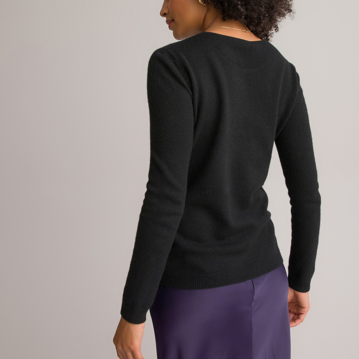 ANNE WEYBURN<br>Suéter de gola redonda, puro cashmere