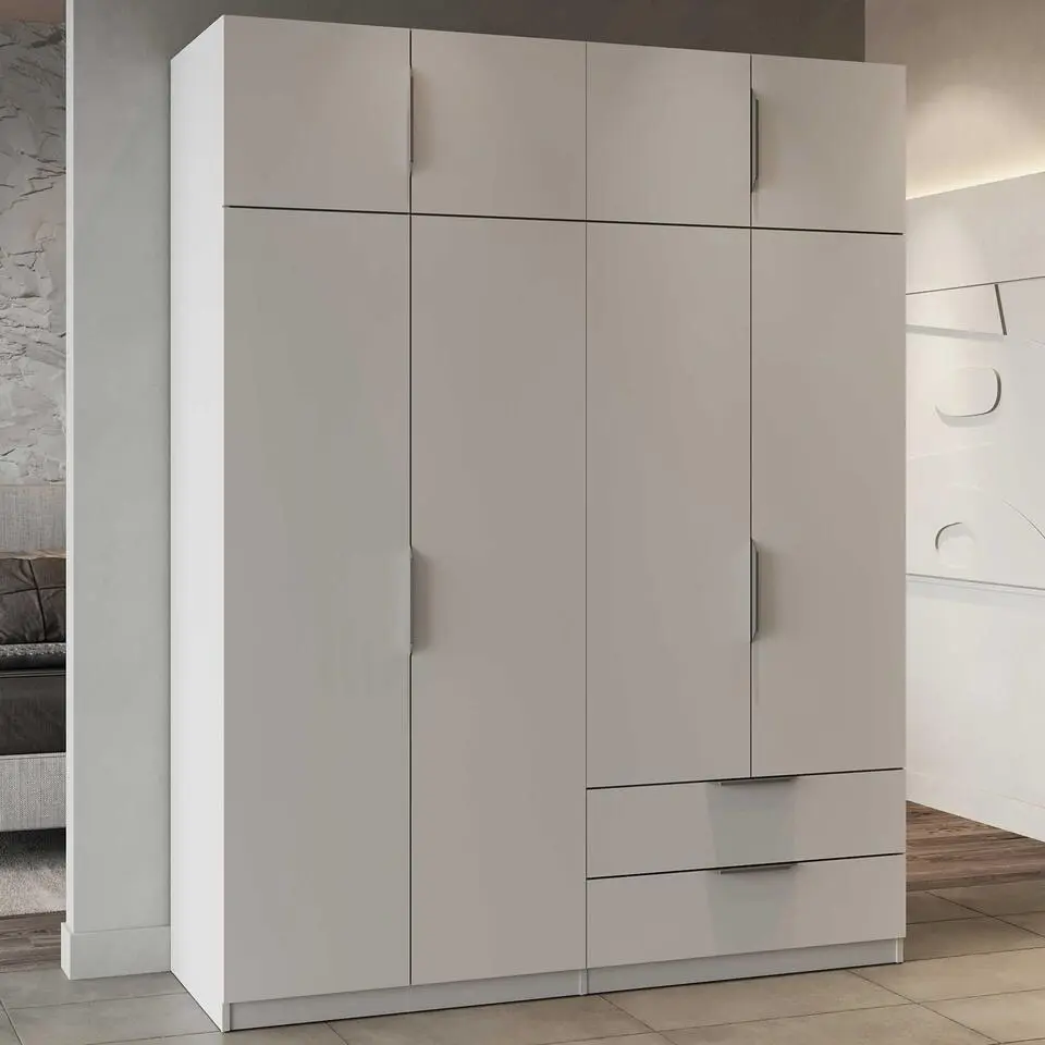 Kledingkast Spectre 157cm 8 deuren & 2 lades - mat wit