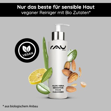 RAU Cosmetics Aloe Vera Sensitive Face Cleanser veganes Bio Aloe Vera Gel - Reinigungslotion