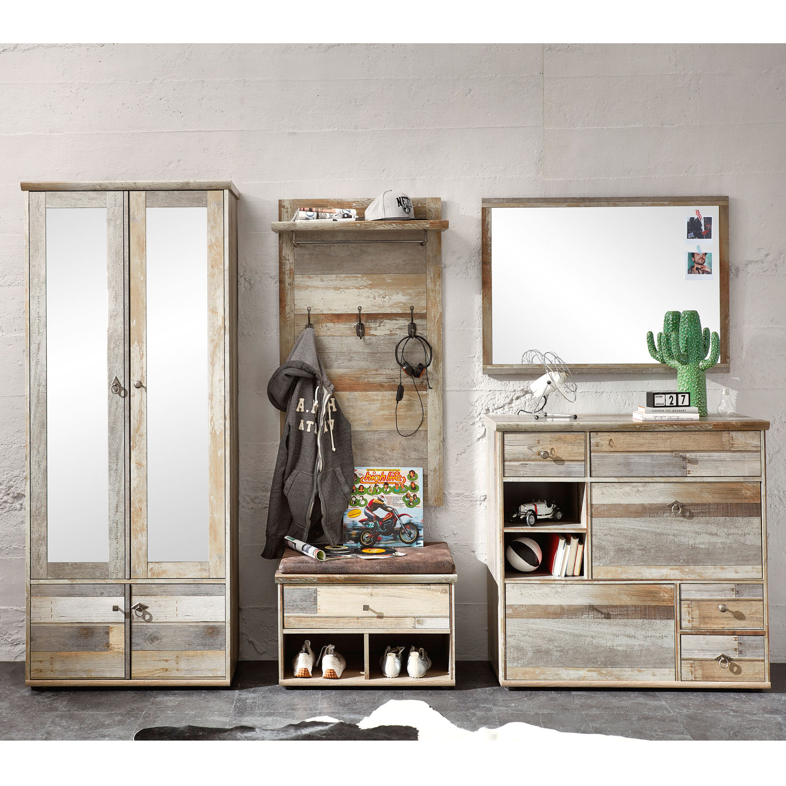 5-teiliges Garderoben-Set - Driftwood