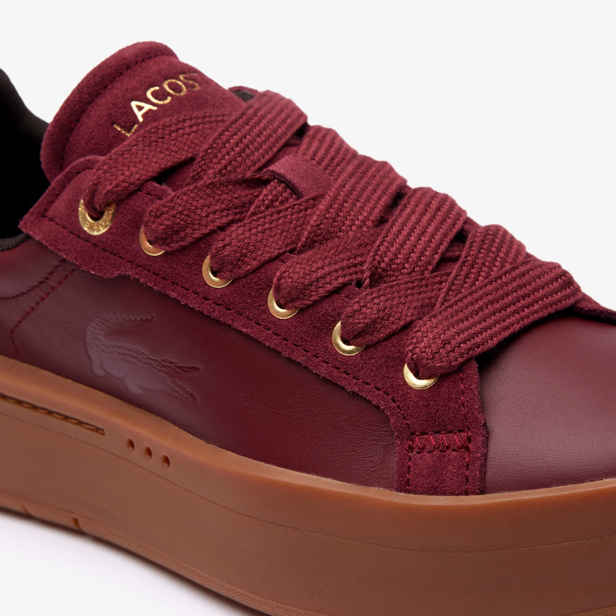 Sneakers Carnaby Platform femme cuir color-block Sneakers - Rouge - Lacoste - Femme