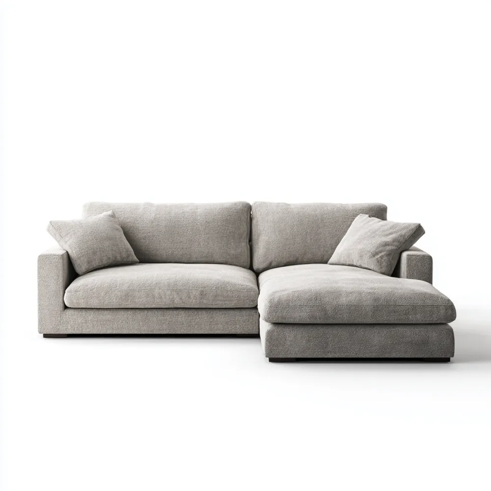 Ecksofa Stoffpolsterung 270x170x80 cm – Hellgrau – Modernes Design