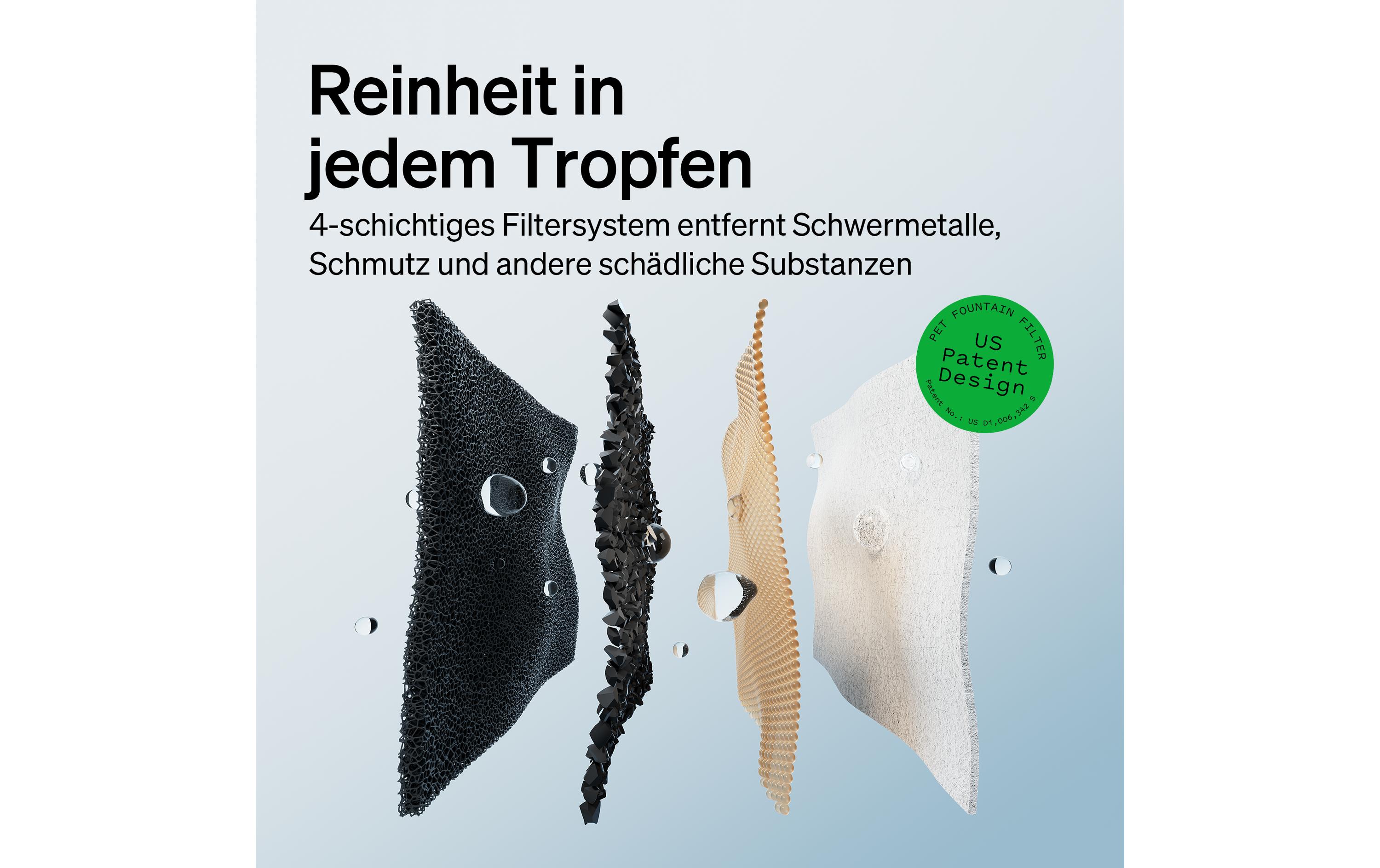 Dockstream intelligenter Katzenbrunnen Schwarz<br>Intelligenter Trinkbrunnen mit App-Steuerung für Haustiere