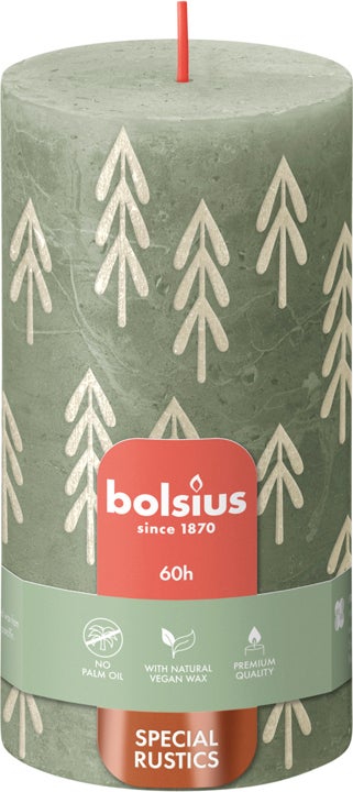 Bolsius stompkaars Bolsius Shine groen 60 uur D 6,8 H 13 cm