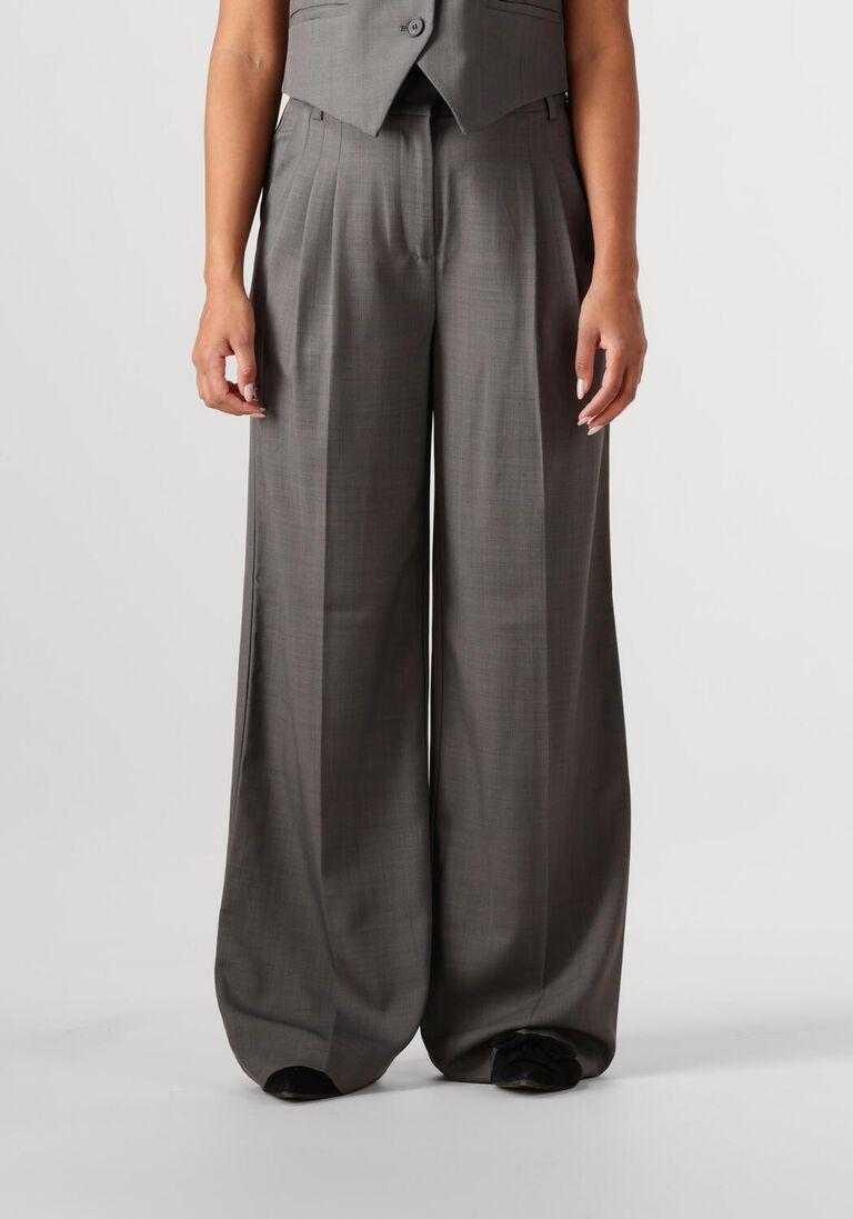 donkergrijze co'couture pantalon liane pleat pant
