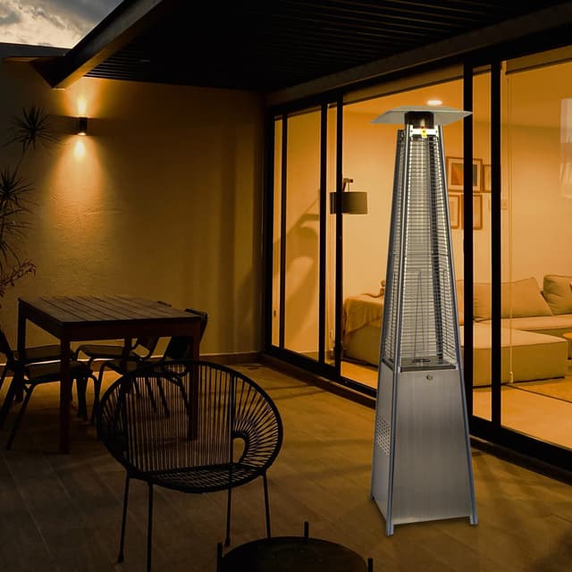 Fornorth Terrassevarmer Pyramid 13kW gasdrevet, rustfrit stål