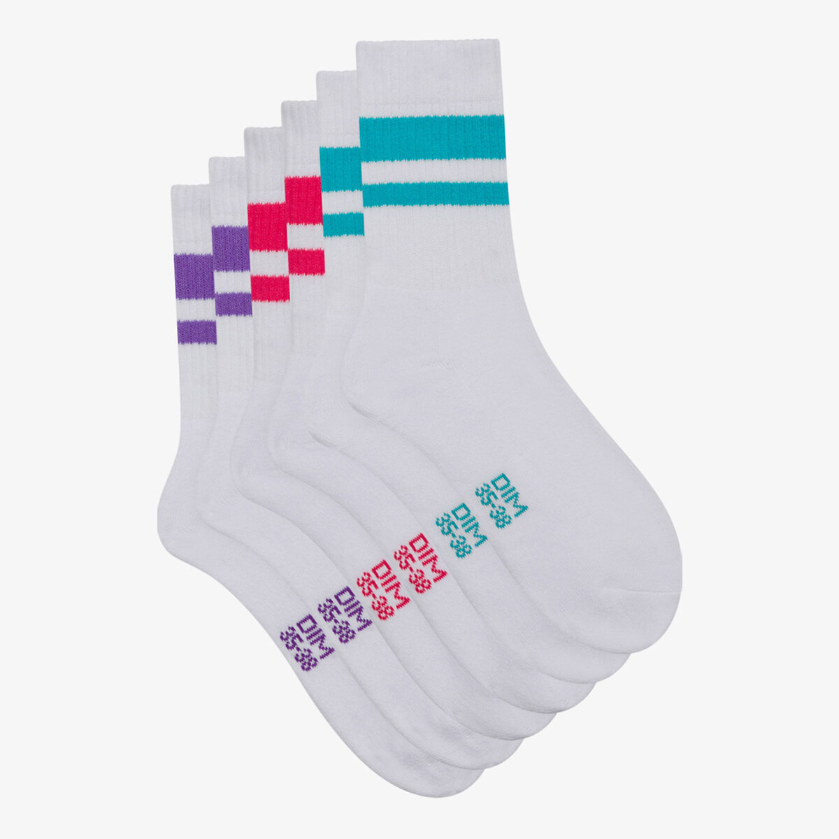 DIM SPORT<br>Conjunto de 3 pares de meias Ecodim estilo esportivo