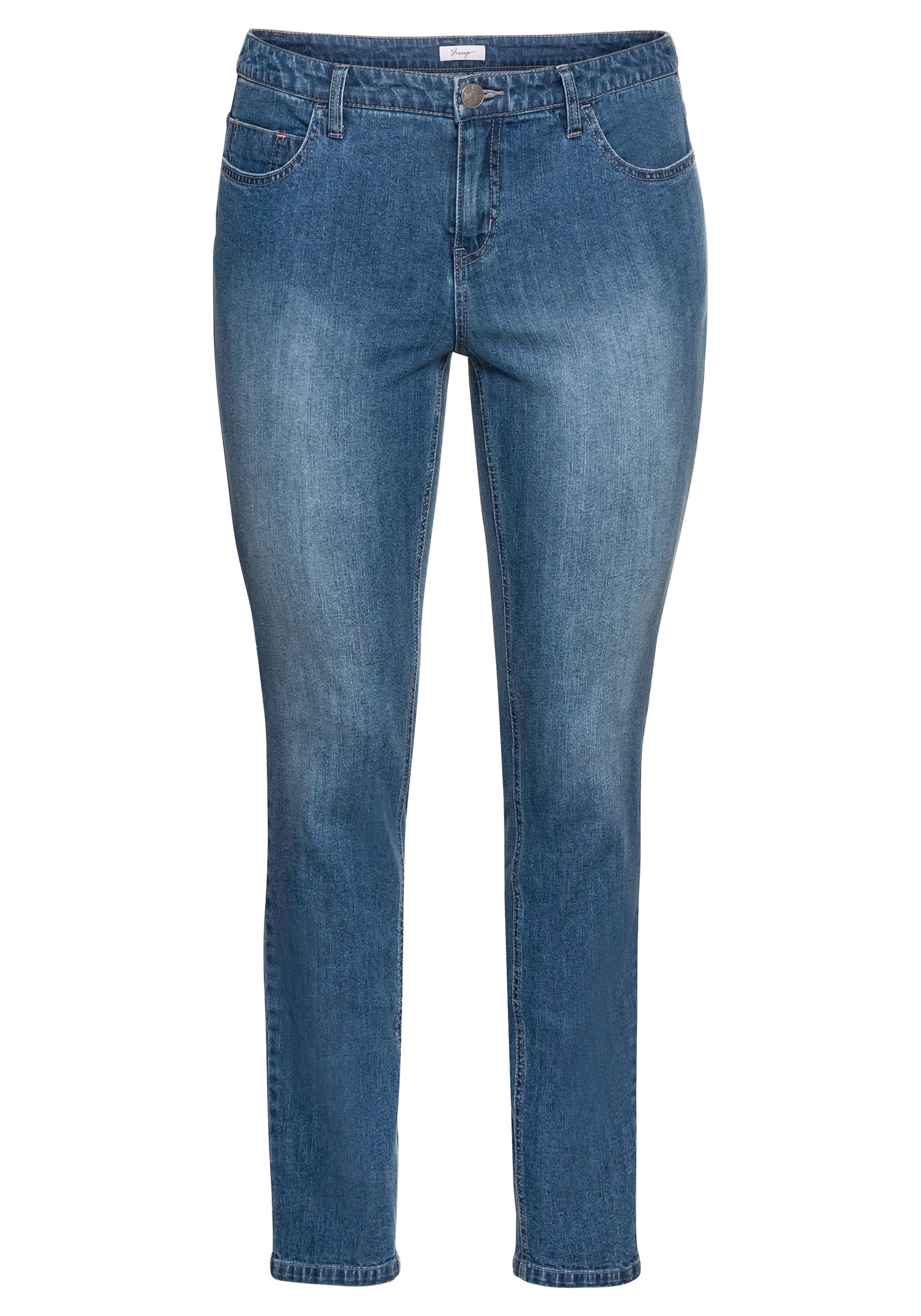 Schmale Stretch-Jeans mit Waschung