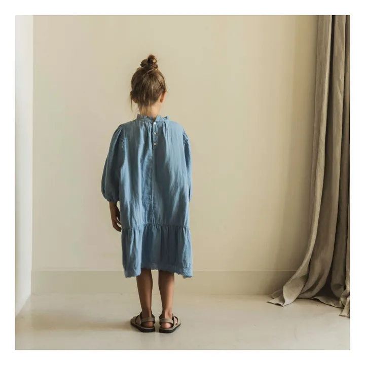 Jenest Robe Brodée Bella | Bleu gris