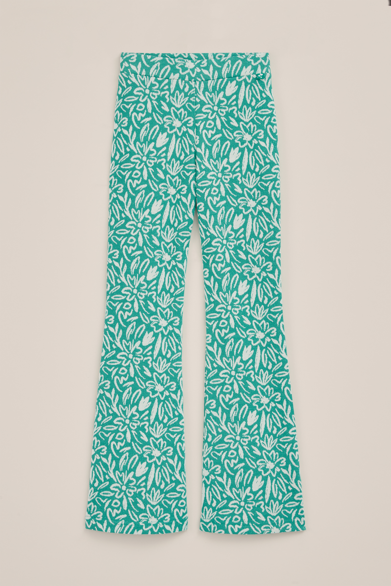 Meisjes flared legging met dessin WE Fashion Mintgroen