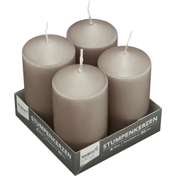 Stumpenkerzen 110 / 60 taupe