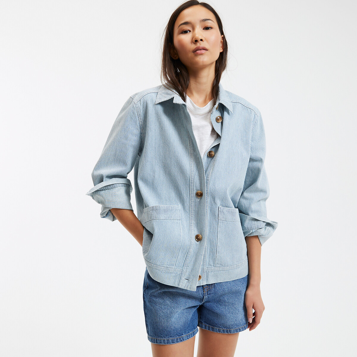 LA REDOUTE COLLECTIONS<br>Jaqueta Signature listrada com fechamento por botões, Leony