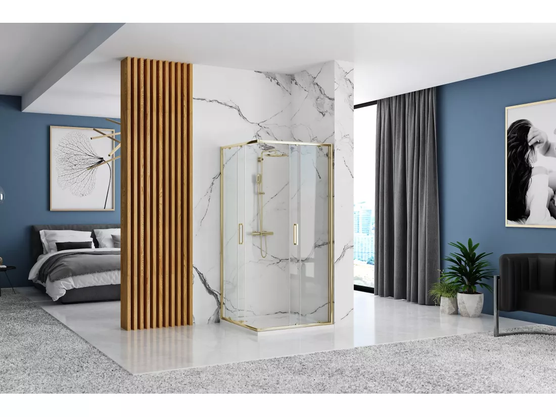 Cabine De Douche Rea Punto 90X90 Gold