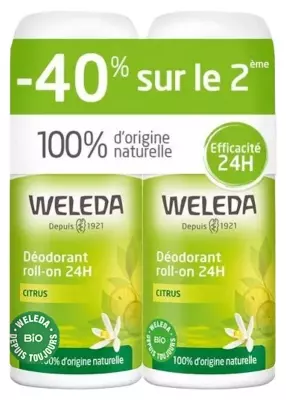 Duo Déodorant Roll-on 24H Citrus Bio - 2x50ml
