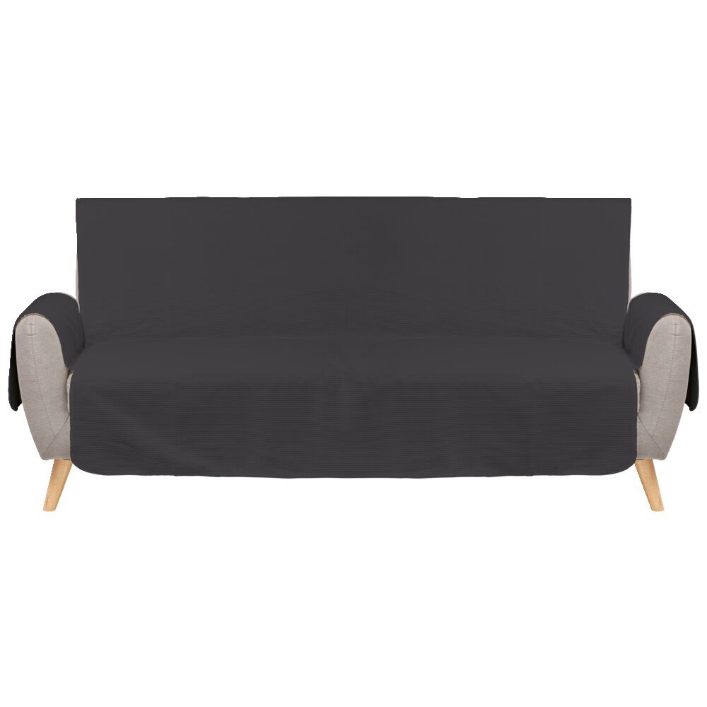 Protège canapé côtelé L279xH179cm - 2 modèles gris ou blanc