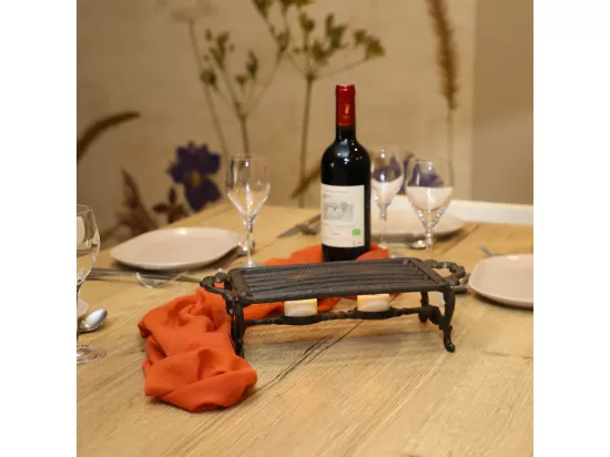 Chauffe plat en fonte marron 33.5 x 15 x 8 cm