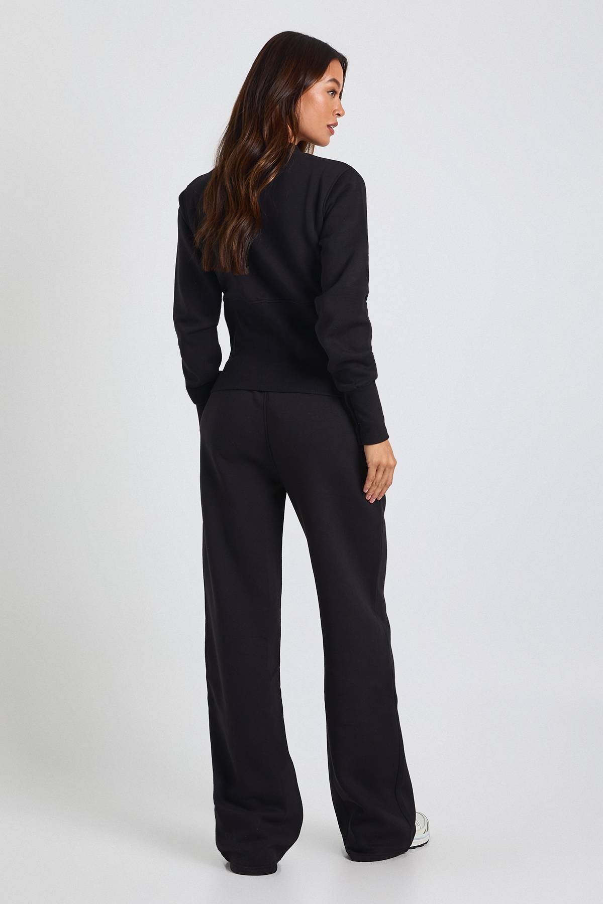 boohoo Ensemble Survêtement Sweat Bomber À Ourlet Profond Et Pressions Coupe Tall