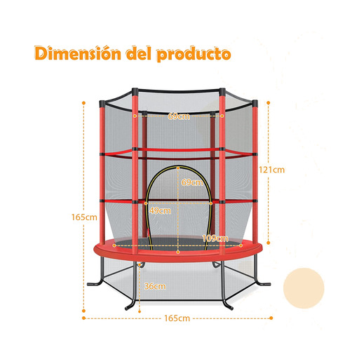 Cama elástica Costway de 165 cm com rede de segurança