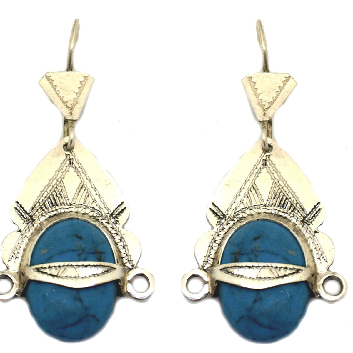 boucles d'oreille touareg turquoise