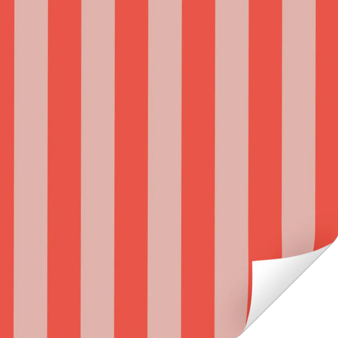ole inpakpapier stripes - poppy red - litchi - 3 m