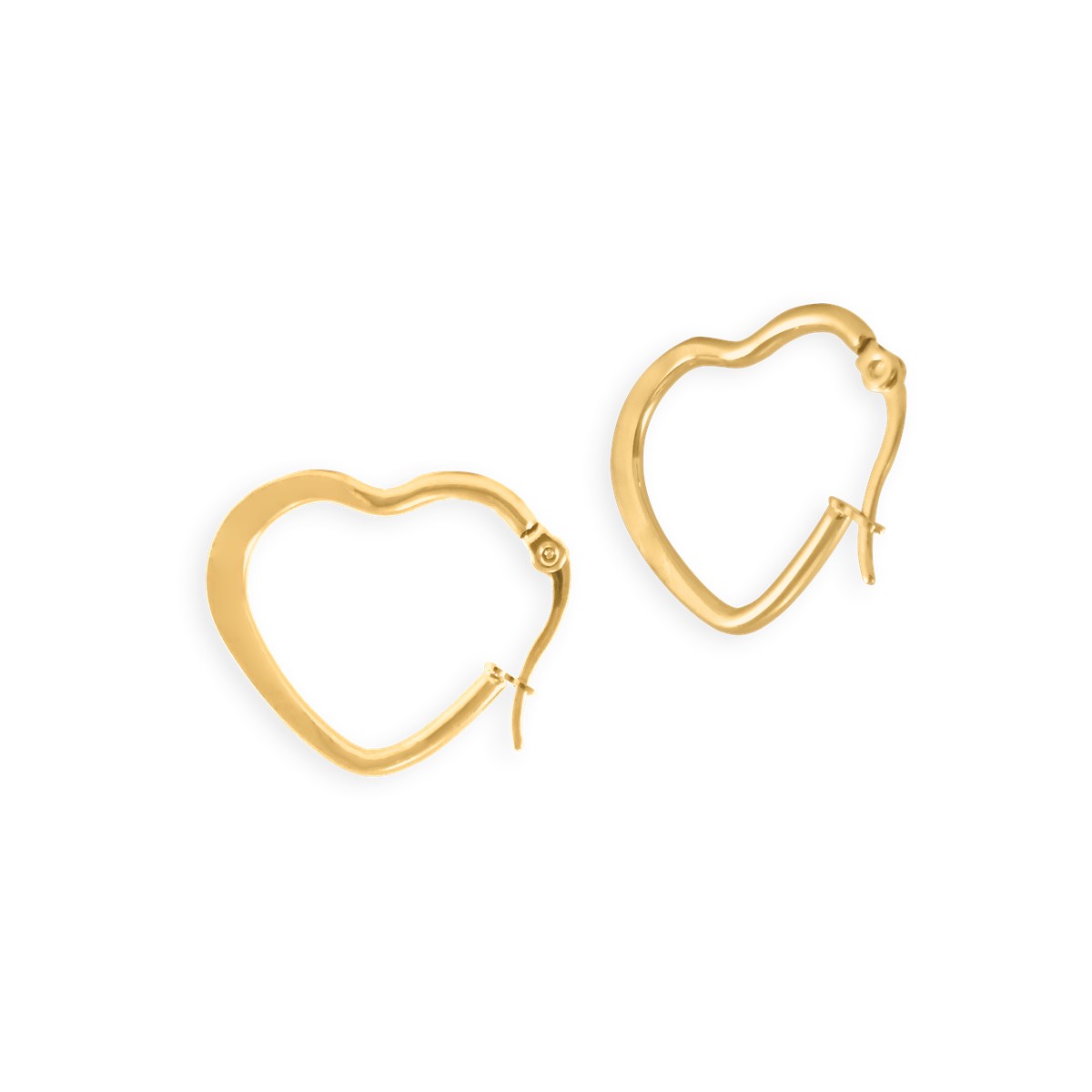 Boucles d'oreilles créoles coeur 25mm en acier doré