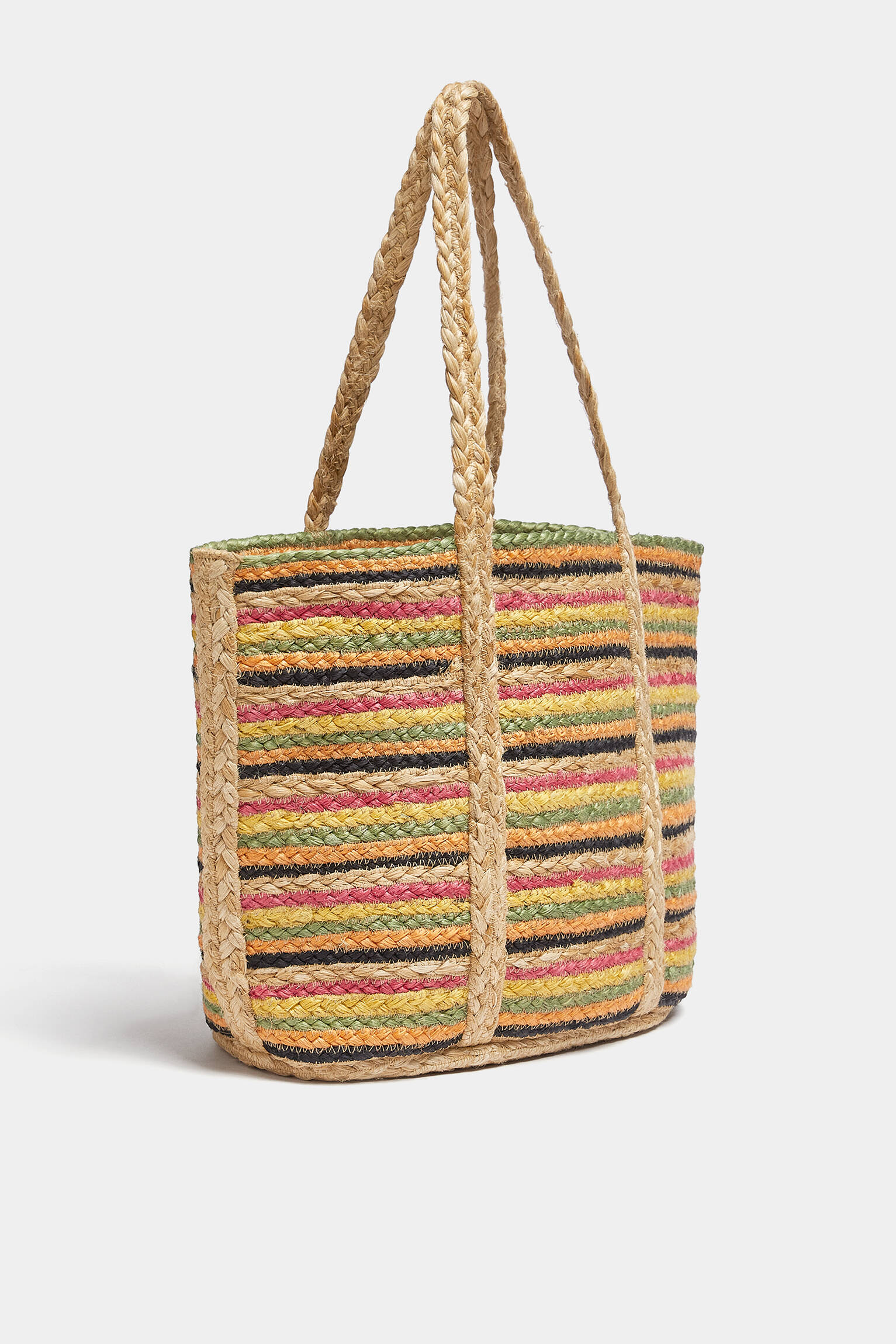 Sacola de compras de juta - multicolorida
