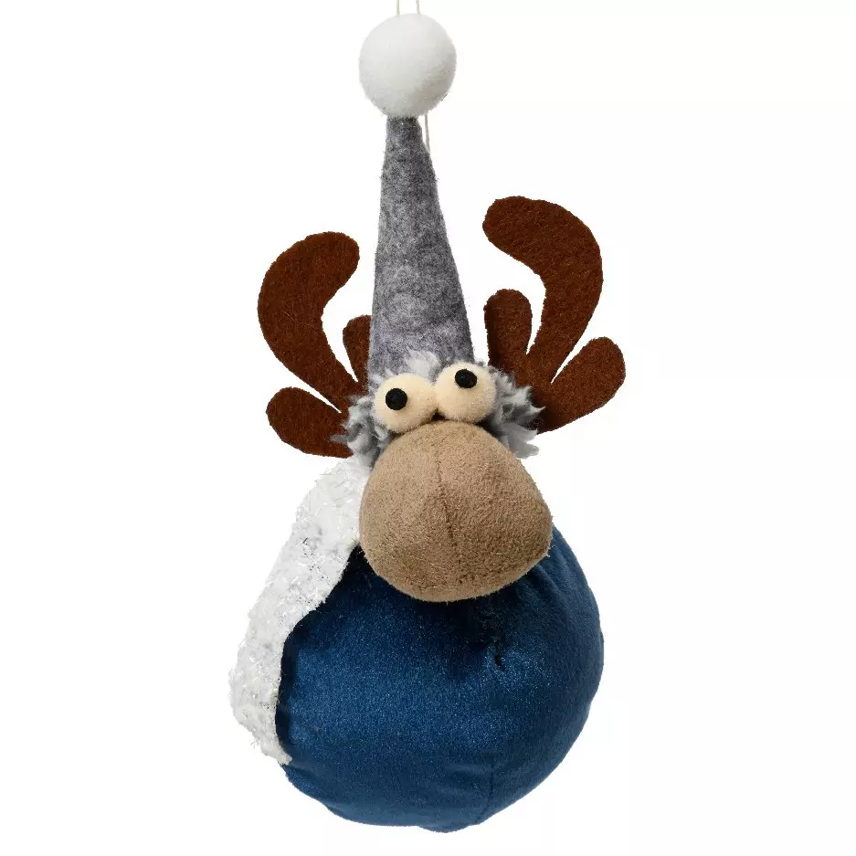 Renne de Noël (H15 cm) Nino en bleu