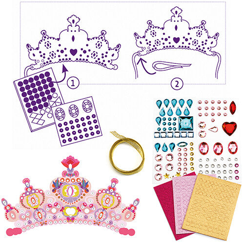 Djeco knutselset mozaïek diademen prinsessen