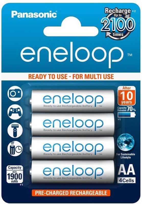 Panasonic - Eneloop - AA Batterijen - 1900 mAh - 4 Stuks