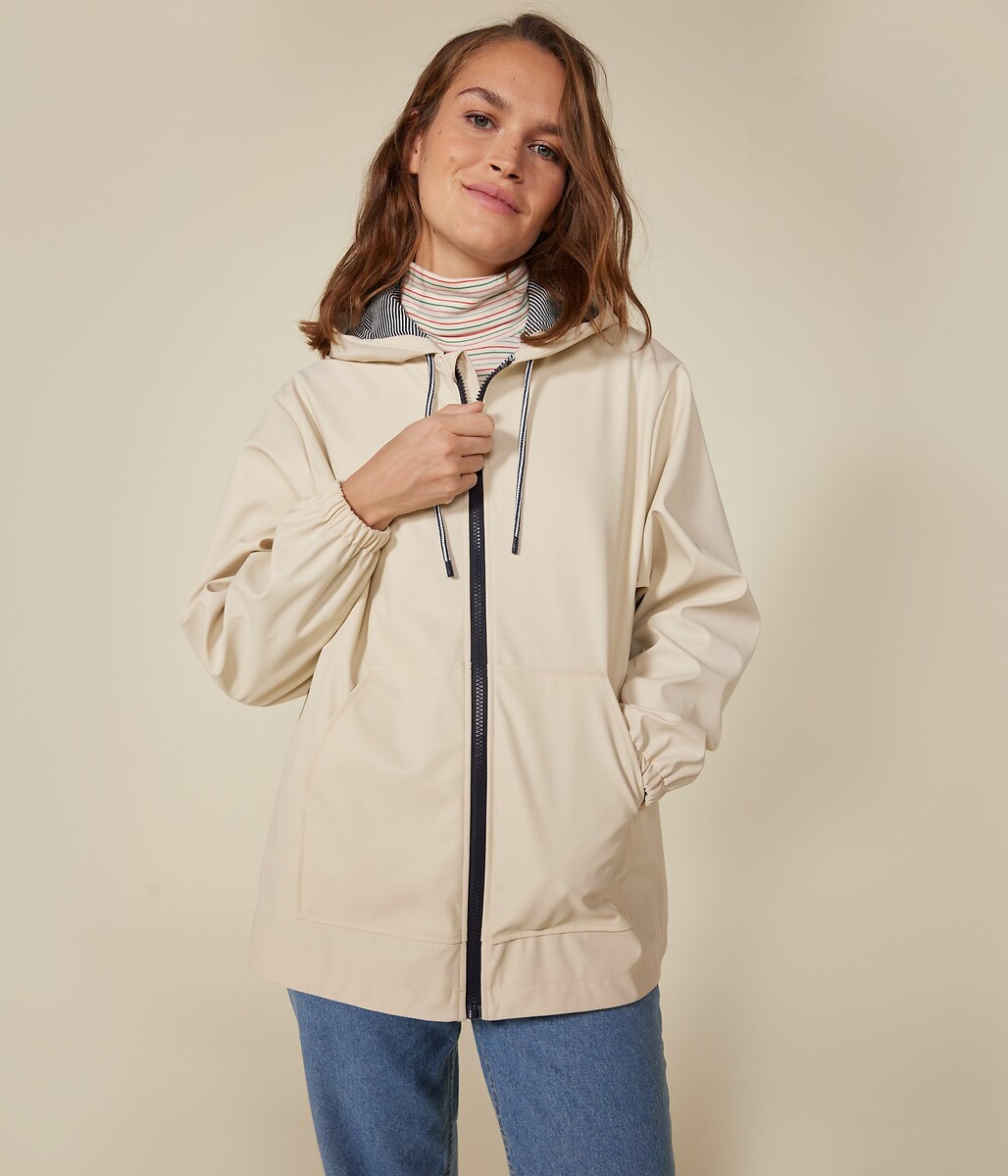 PETIT BATEAU<br>Capa de chuva feminina com capuz