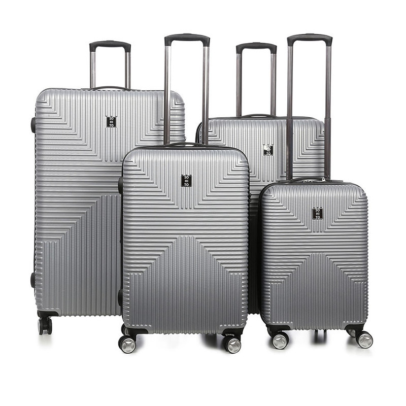 Lot de 4 valises rigides Takai 87, 77, 67 et 55 cm Argent