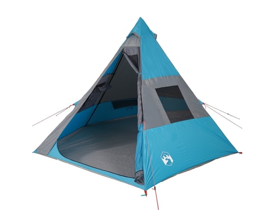 VIDAXL - Pack camping Tente de camping 7 personnes bleu 350x350x280 cm taffetas 1...