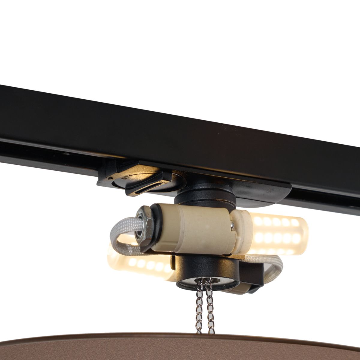 Moderne plafondlamp brons voor railsysteem 1-fase 2-lichts - Iconic Pulley