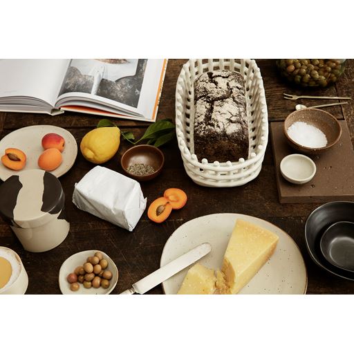 ferm LIVING Keramisk Flettet Oval Kurv, Offwhite